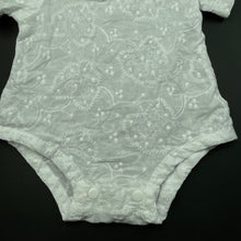 Load image into Gallery viewer, Girls white, embroidered lightweight cotton romper, EUC, size 00,  