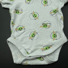 Load image into Gallery viewer, unisex Star Wars, Baby Grogu cotton bodysuit / romper, GUC, size 0000,  