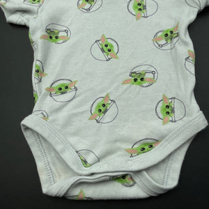 unisex Star Wars, Baby Grogu cotton bodysuit / romper, GUC, size 0000,  