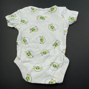 unisex Star Wars, Baby Grogu cotton bodysuit / romper, GUC, size 0000,  