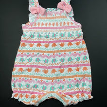 Load image into Gallery viewer, Girls Ollies Place, cotton summer romper, elephants, EUC, size 000,  