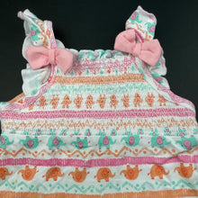 Load image into Gallery viewer, Girls Ollies Place, cotton summer romper, elephants, EUC, size 000,  