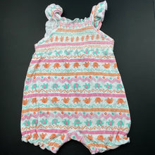 Load image into Gallery viewer, Girls Ollies Place, cotton summer romper, elephants, EUC, size 000,  