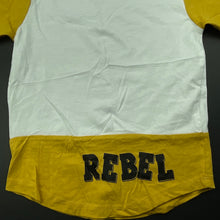 Load image into Gallery viewer, Boys Tilt, mustard &amp; white cotton t-shirt / top, EUC, size 2,  