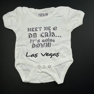 unisex POPULAR, cotton bodysuit / romper, GUC, size 00,  