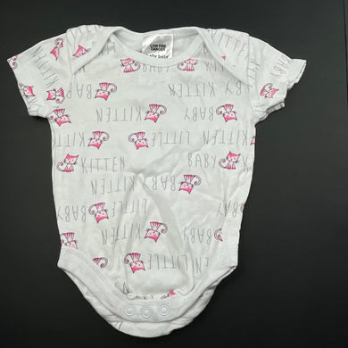 Girls Baby Baby, cotton bodysuit / romper, kitten, EUC, size 00,  