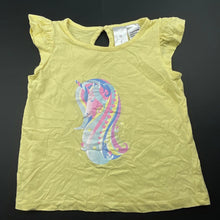 Load image into Gallery viewer, Girls Target, yellow cotton t-shirt / top, unicorn, GUC, size 2,  