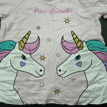 Load image into Gallery viewer, Girls Peter Alexander, cotton pyjama t-shirt / top, unicorns, FUC, size 1,  