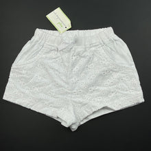 Load image into Gallery viewer, Girls First Impressions, white cotton shorts, elasticated, NEW, size 0,  