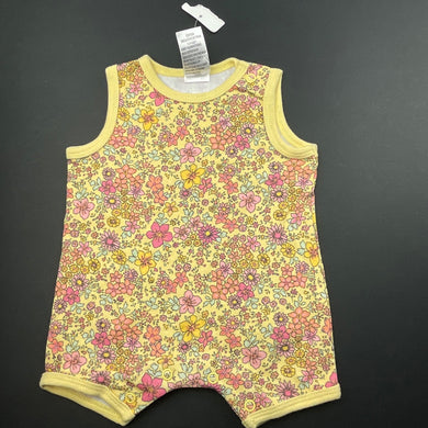 Girls Dymples, floral cotton romper, NEW, size 0000,  
