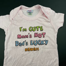 Load image into Gallery viewer, Girls BaBa Hawaii, pink cotton bodysuit / romper, EUC, size 12 months,  
