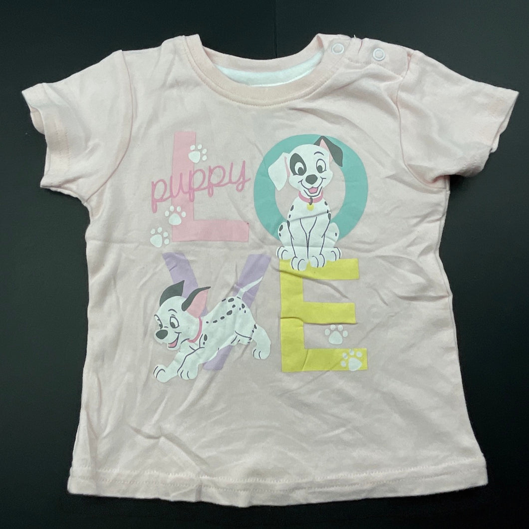 Girls Disney, 101 Dalmations cotton pyjama top, EUC, size 0,  