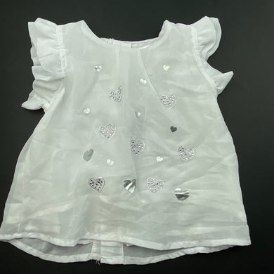 Girls Baby Baby, cotton lined lightweight top, hearts, FUC, size 0,  