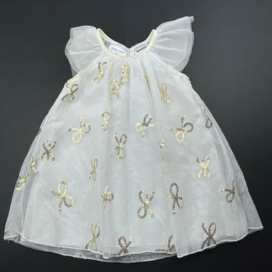 Girls Baby Baby, lined tulle & sequin party dress, GUC, size 0, L: 39cm
