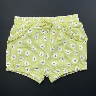 Girls Baby Berry, floral cotton shorts, elasticated, EUC, size 00,  
