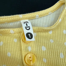 Load image into Gallery viewer, Girls KID, waffle long sleeve casual dress, EUC, size 1, L: 48cm