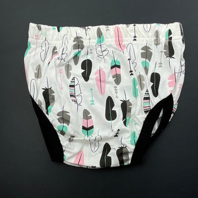 Girls bloomers, nappy cover, elasticated, feathers, EUC, size 1,  