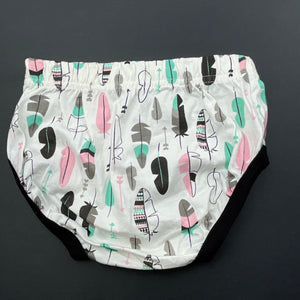 Girls bloomers, nappy cover, elasticated, feathers, EUC, size 1,  
