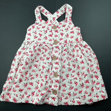 Girls Baby Baby, floral cotton summer dress, EUC, size 00, L: 37cm