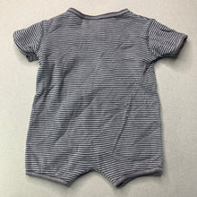 Load image into Gallery viewer, Boys Target, grey stripe cotton romper, GUC, size 000,  