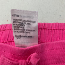 Load image into Gallery viewer, Girls Tiny Little Wonders, pink cotton shorts, elasticated, FUC, size 0,  