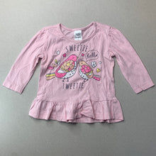 Load image into Gallery viewer, Girls Tiny Little Wonders, cotton long sleeve top, birds, FUC, size 0,  