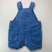 Load image into Gallery viewer, Boys Cotton On, blue stretch cotton overalls / shortalls, GUC, size 00,  