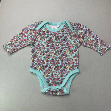 Girls Dymples, floral cotton bodysuit / romper, GUC, size 00,  