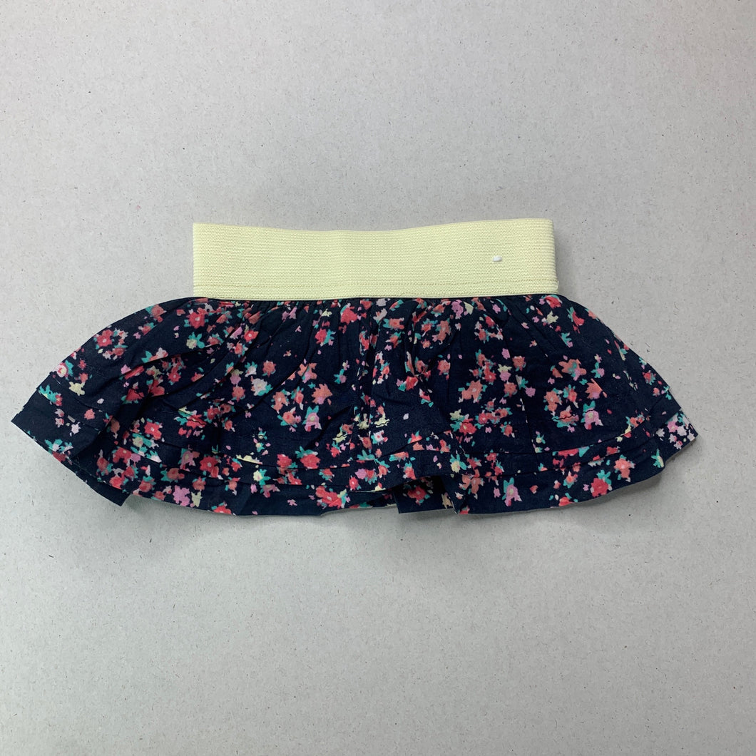 Girls Cotton On, lined floral cotton skirt, elasticated, EUC, size 0000,  
