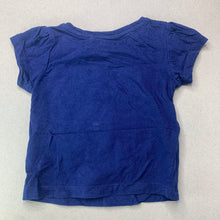 Load image into Gallery viewer, Girls Mango, navy cotton t-shirt / top, birds, GUC, size 1,  