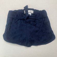 Load image into Gallery viewer, Girls Cotton On, navy broderie cotton shorts, elasticated, EUC, size 000,  
