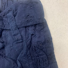 Load image into Gallery viewer, Girls Cotton On, navy broderie cotton shorts, elasticated, EUC, size 000,  