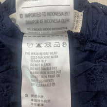 Load image into Gallery viewer, Girls Cotton On, navy broderie cotton shorts, elasticated, EUC, size 000,  