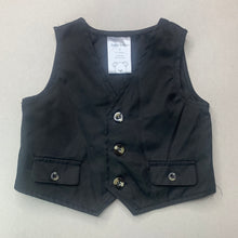 Load image into Gallery viewer, Boys Baby Baby, black formal waistcoat / vest, GUC, size 0,  