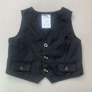 Boys Baby Baby, black formal waistcoat / vest, GUC, size 0,  