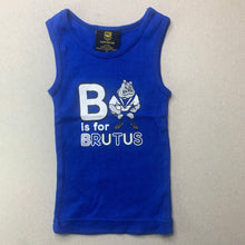 Load image into Gallery viewer, unisex NRL Official, Canterbury Bulldogs cotton singlet top, EUC, size 00,  