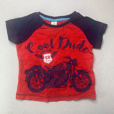 Boys Dymples, red & navy cotton t-shirt / top, FUC, size 000,  