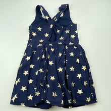 Load image into Gallery viewer, Girls Target, cotton lined navy &amp; gold summer dress, GUC, size 3, L: 47cm