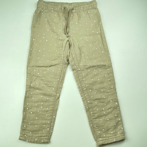 Girls Anko, cotton casual pants, elasticated, Inside leg: 39cm, EUC, size 5,  