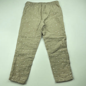 Girls Anko, cotton casual pants, elasticated, Inside leg: 39cm, EUC, size 5,  