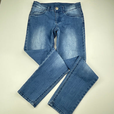 Girls Miss Understood, blue stretch denim jeans, adjustable, Inside leg: 64cm, GUC, size 10,  