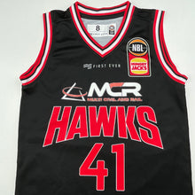 Load image into Gallery viewer, Boys NBL Official, Illawarra Hawks signed top, Emmett Naar, 41, FUC, size 8,  