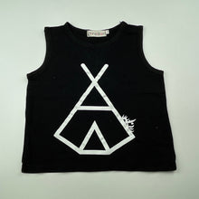 Load image into Gallery viewer, Boys Yi Pei Ban, black singlet / tank top, FUC, size 3,  