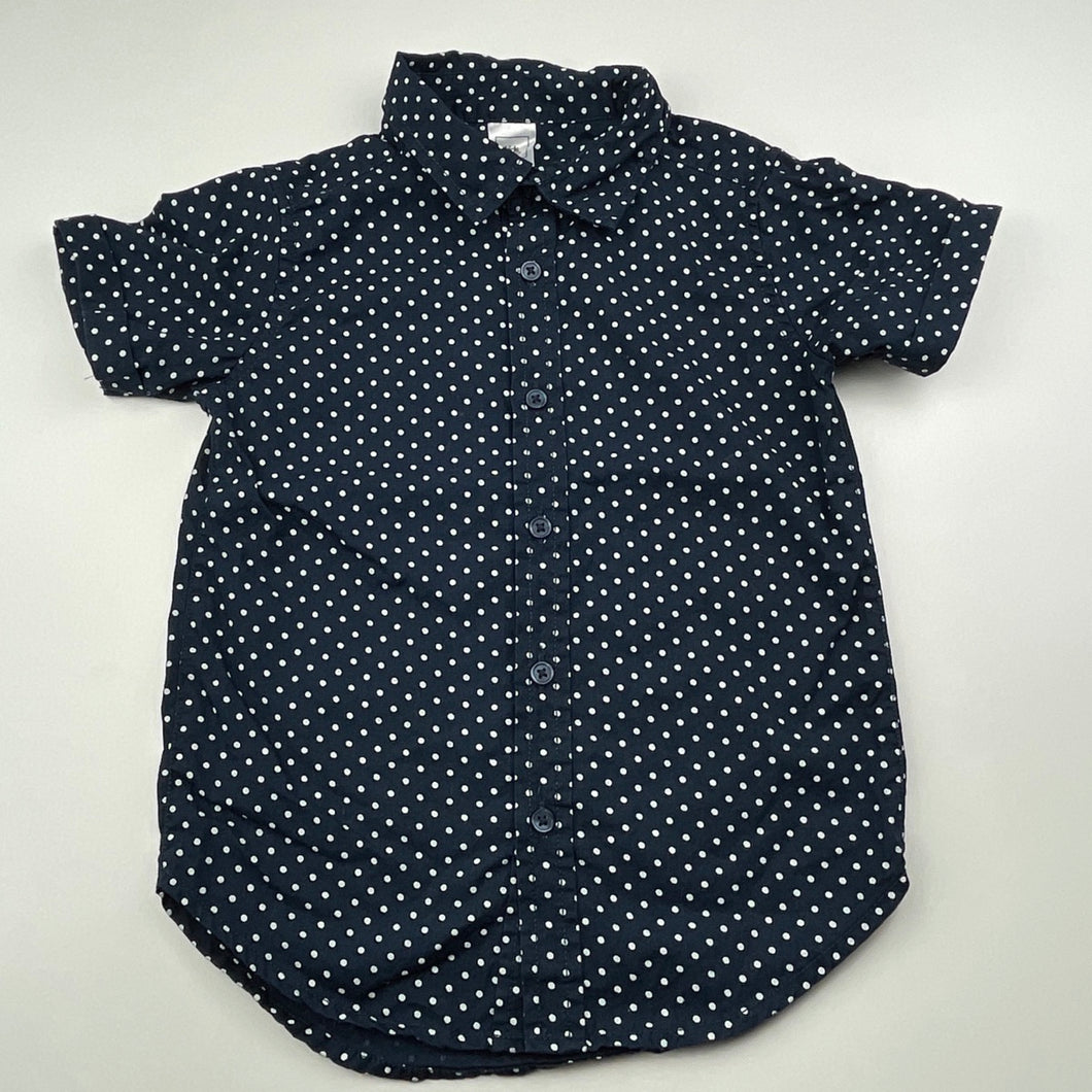 Boys Kids & Co, navy cotton short sleeve shirt, EUC, size 4,  