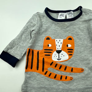 Boys Anko, grey long sleeve top, tiger, FUC, size 00,  