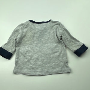 Boys Anko, grey long sleeve top, tiger, FUC, size 00,  