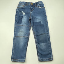 Load image into Gallery viewer, Boys Jack &amp; Milly, distressed stretch denim jeans, adjustable, Inside leg: 38cm, FUC, size 3,  