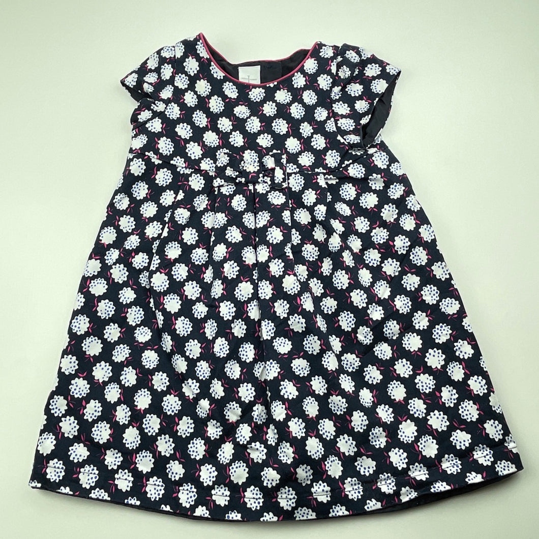 Girls Jasper Conran, lined floral party dress, FUC, size 1, L: 47cm