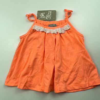 Girls Grain De Ble, orange summer top, NEW, size 6 months,  
