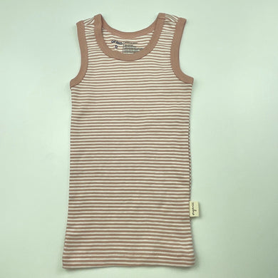 Girls Anko, striped organic cotton singlet top, EUC, size 0,  